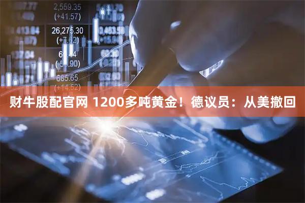 财牛股配官网 1200多吨黄金！德议员：从美撤回
